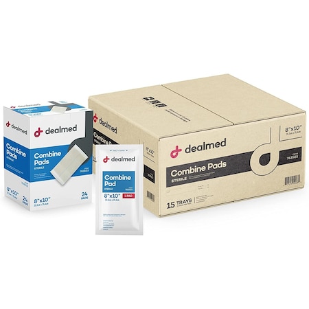 Dealmed Abd Combine Pads 8" X 10", Sterile, 24/Bx, 15/Cs, 360PK 783503